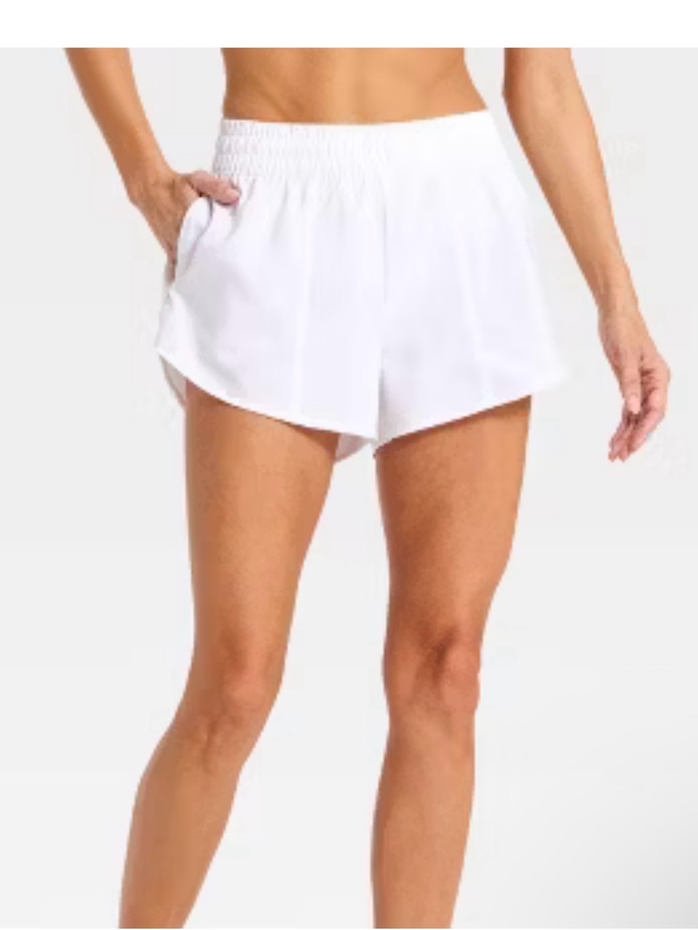 all in motion White Women's Lightweight Elastic-Waist Athletic Shorts